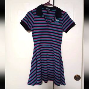 Hot Topic Sad Songs Striped Polo Dress Skater Dress size Extra Small